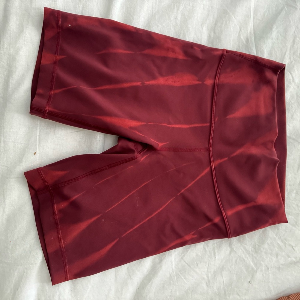 Lululemon Athletica Red Bike Shorts with Smooth Finish